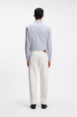 Relaxed-tapered-fit jeans, Natural