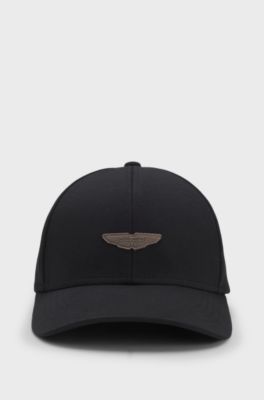 BOSS x ASTON MARTIN cap with suede wing badge, Black