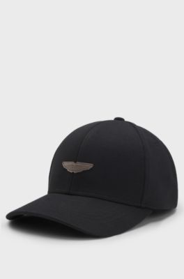 BOSS x ASTON MARTIN cap with suede wing badge, Black
