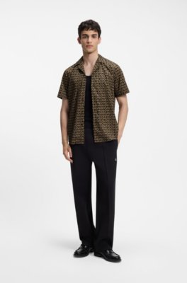 Hugo Relaxed-fit shirt in printed cotton canvas mönstrade skjortor herr – bild 2