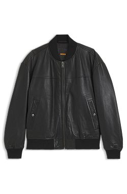 Regular-fit bomber jacket in nappa leather