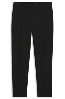 Slim-fit trousers in Italian virgin wool, Black