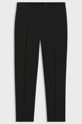 Slim-fit trousers in Italian virgin wool, Black