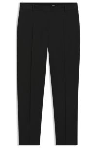 Slim-fit trousers in Italian virgin wool, Black