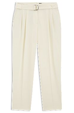 Tapered-fit trousers in Japanese crepe with belt