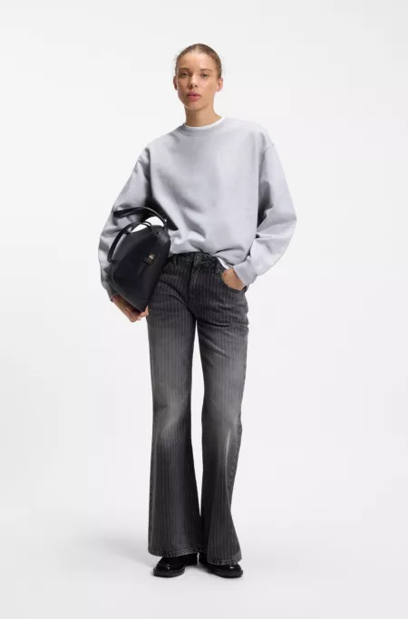 Relaxed-fit sweatshirt in cotton terry with graphic prints