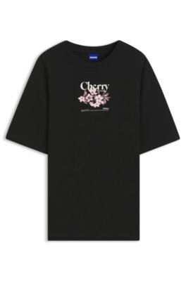 Cotton-jersey T-shirt with graphic print