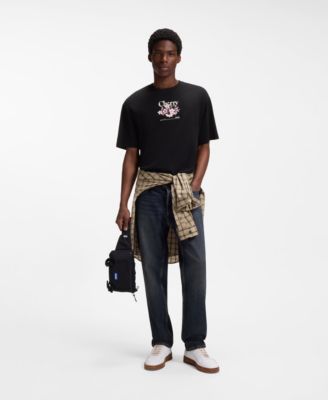 HUGO - コットンジャージー Tシャツ グラフィックプリント - ブラック