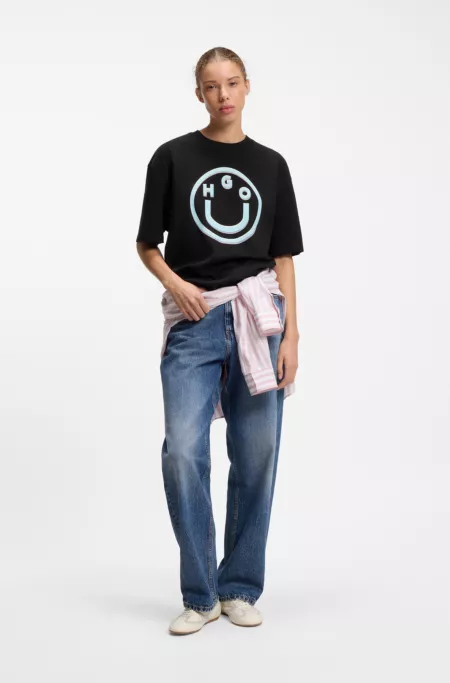 Cotton-jersey T-shirt with graphic print