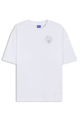 Cotton-jersey T-shirt with graphic print 1