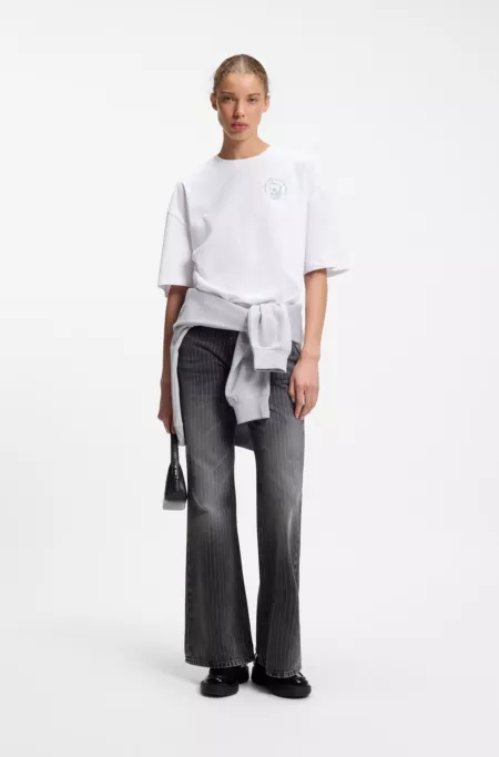 Cotton-jersey T-shirt with graphic print