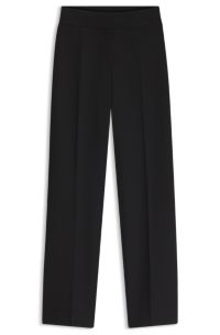 Wide-leg stretch trousers, Black