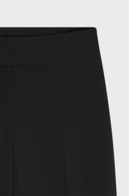 Wide-leg stretch trousers, Black