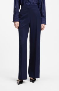 Regular-fit trousers with wide leg, Dark Blue