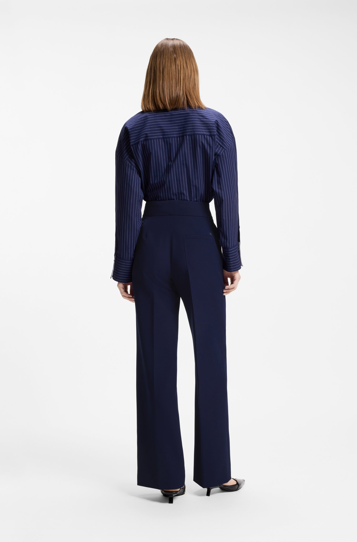 Hugo High-waisted wide-leg trousers in stretch fabric byxor dam – bild 2