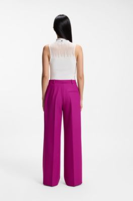 Regular-Fit Hose mit weitem Bein, Bordeaux