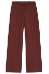 Regular-fit trousers with wide leg, Brown