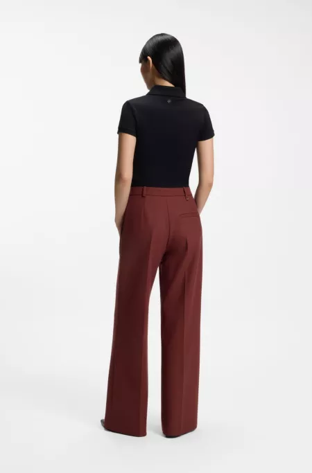 Regular-fit trousers with wide leg