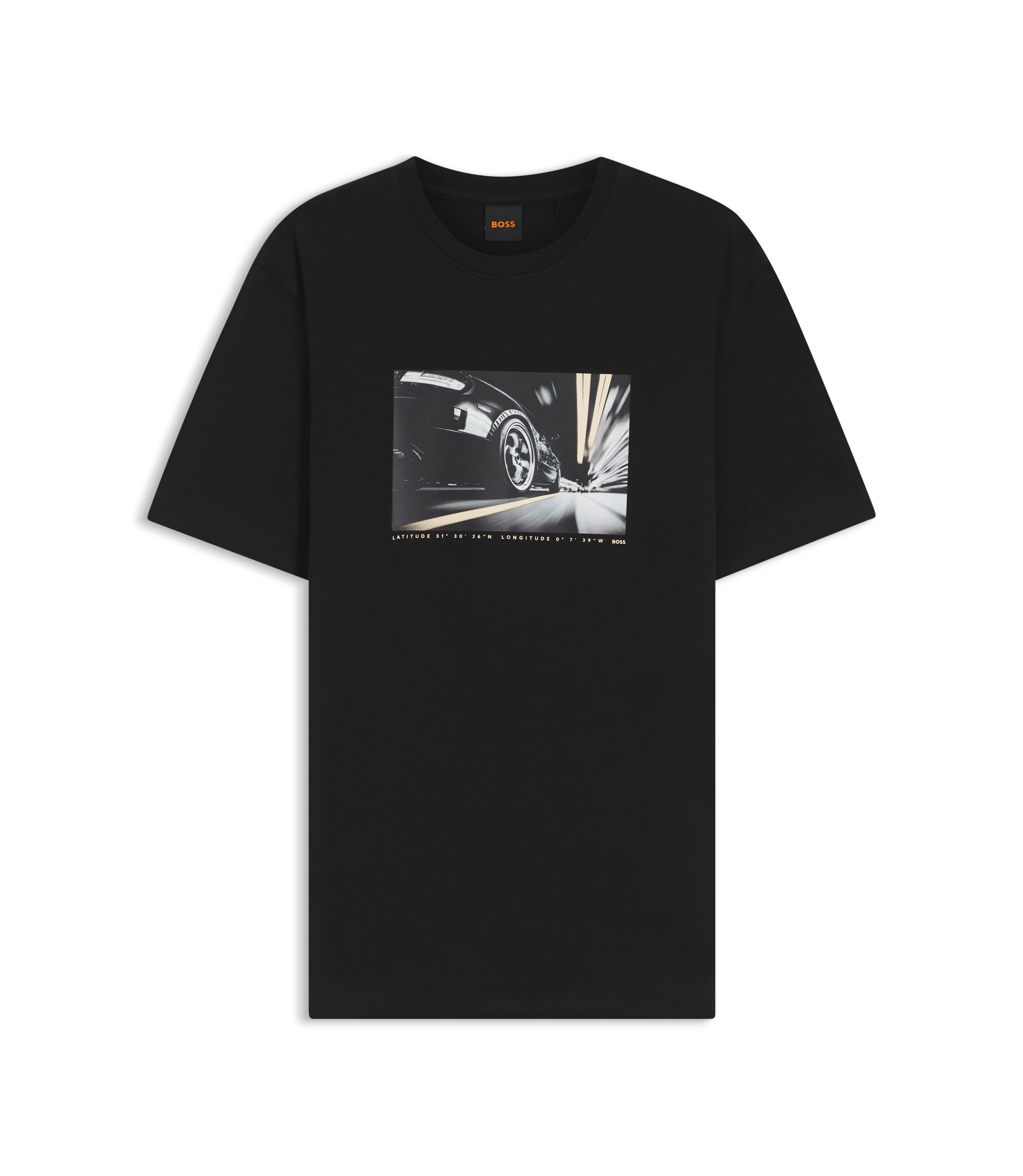 BOSS - Regular-fit T-shirt in lightweight cotton jersey - Black