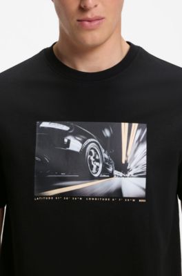 Regular-fit T-shirt in lightweight cotton jersey, Black