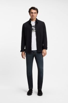 Regular-fit T-shirt in lightweight cotton jersey, White