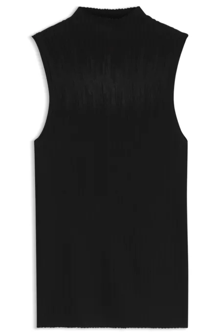 Knitted top with sheer section