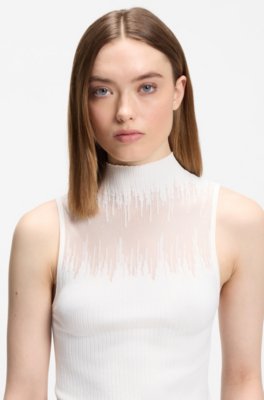 Hugo Knitted top with sheer section toppar dam – bild 3