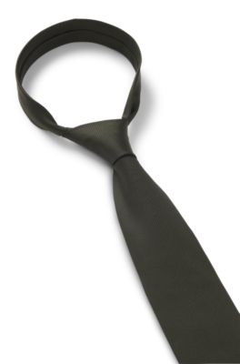 Formal tie with jacquard pattern, Dark Green