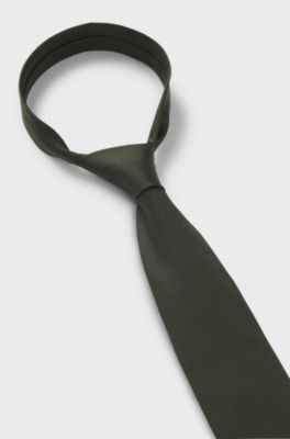 Formal tie with jacquard pattern, Dark Green