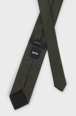 Formal tie with jacquard pattern, Dark Green