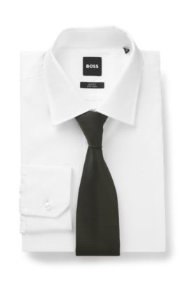 Formal tie with jacquard pattern, Dark Green