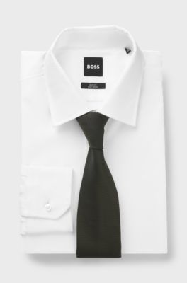 Formal tie with jacquard pattern, Dark Green