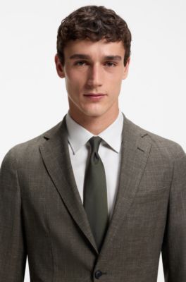 Formal tie with jacquard pattern, Dark Green