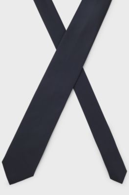 Formal tie with jacquard pattern, Dark Blue