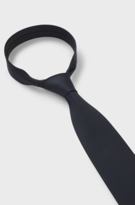 Formal tie with jacquard pattern, Dark Blue
