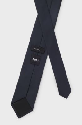 Formal tie with jacquard pattern, Dark Blue