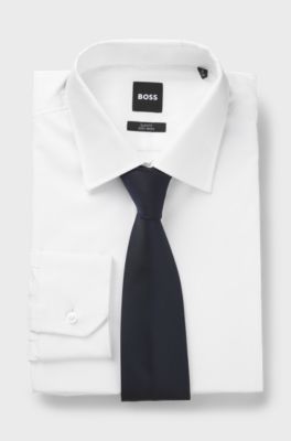 Cravate habill&eacute;e &agrave; motif jacquard, Bleu fonc&eacute;