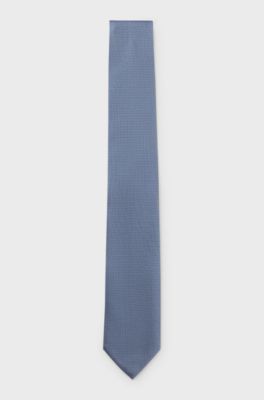 Formal tie with jacquard pattern, Light Blue