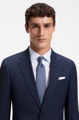 Formal tie with jacquard pattern, Light Blue