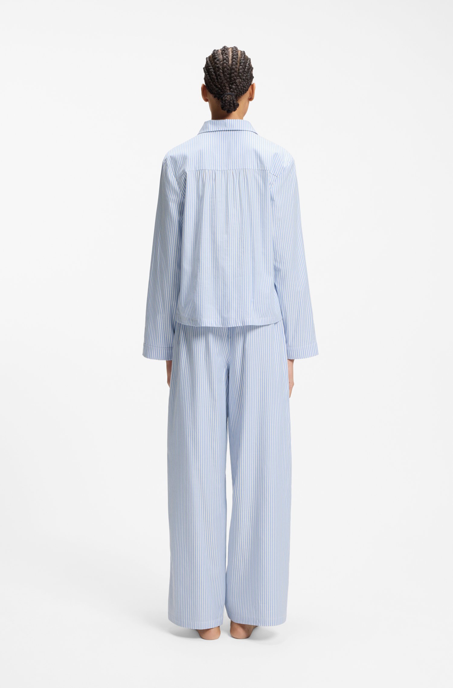 Hugo Cotton-blend pyjama shirt with heart logo pyjamas & nattlinnen dam – bild 3
