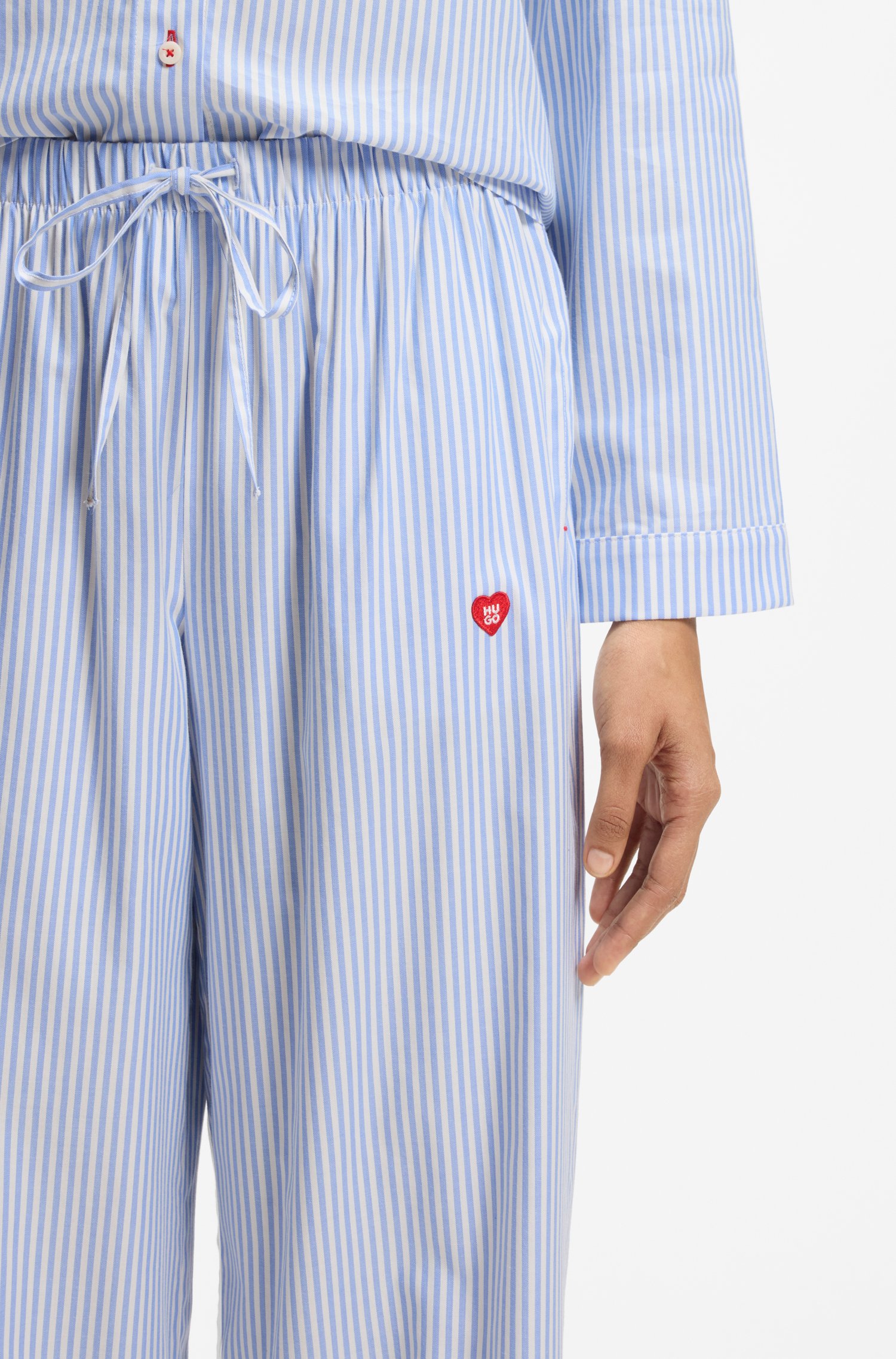Hugo Cotton-blend pyjama bottoms with heart logo pyjamas & nattlinnen dam – bild 2