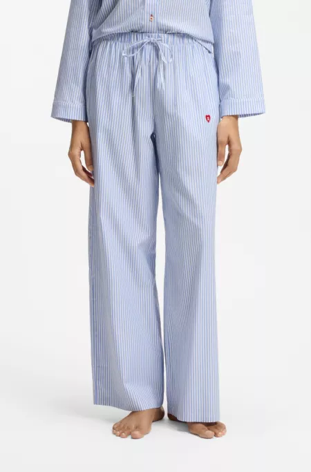 Bas de pyjama en coton mélangé avec logo cœur