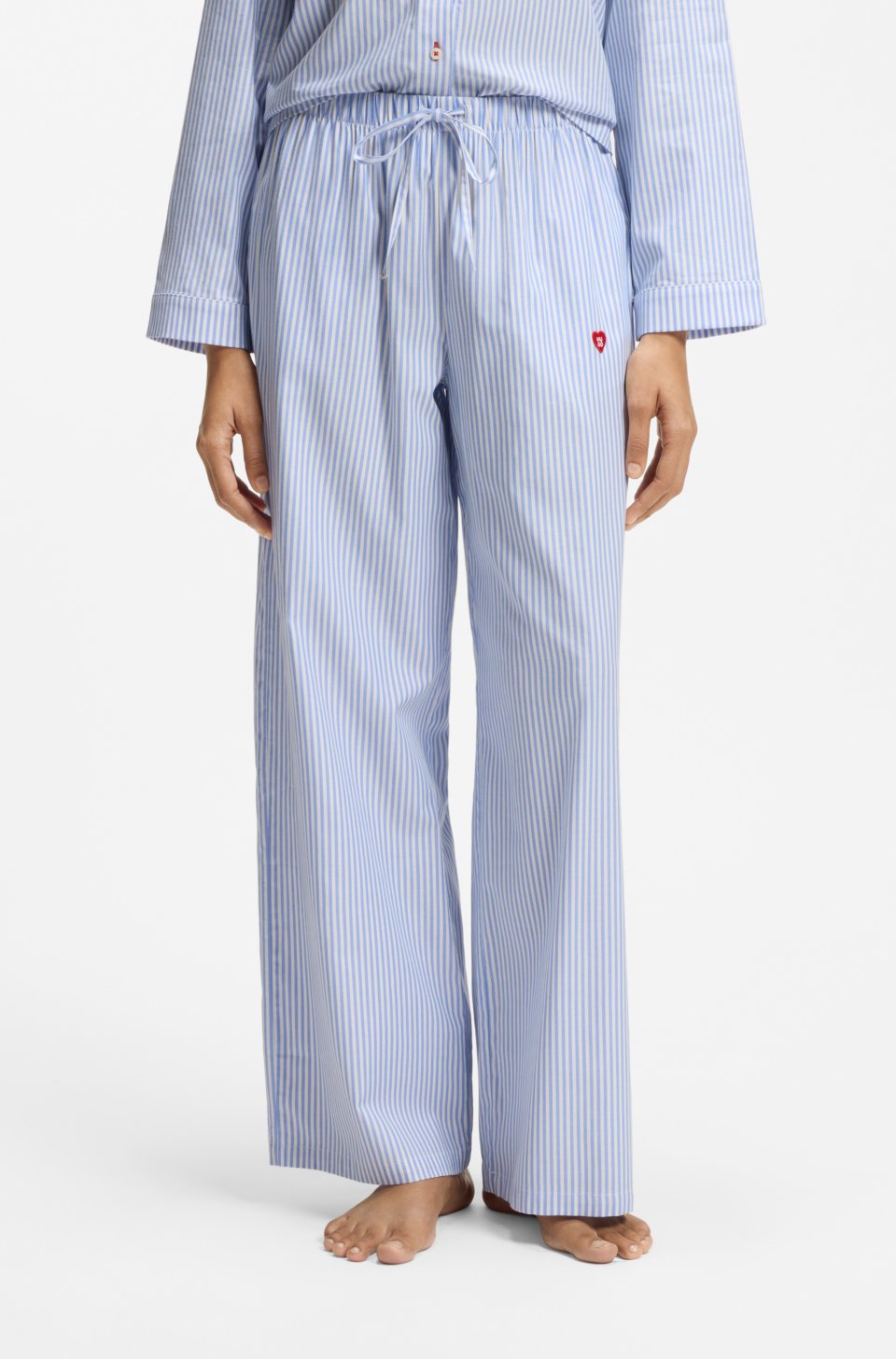 Cotton-blend pyjama bottoms with heart logo