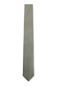 Silk-blend tie with jacquard pattern, Light Green