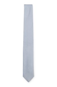 Silk-blend tie with jacquard pattern, Light Blue