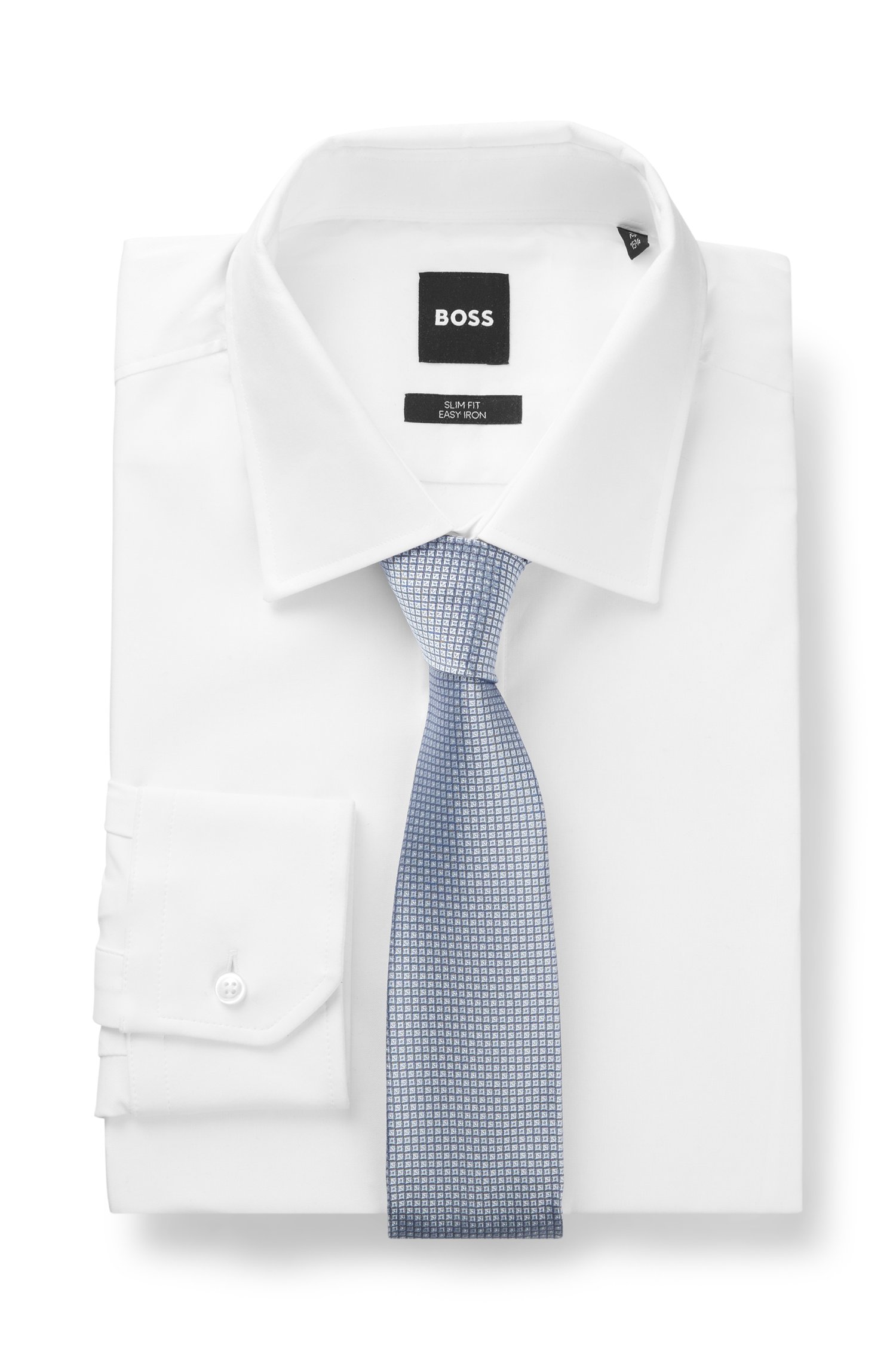 Boss Silk-blend tie with jacquard pattern slipsar herr – bild 2