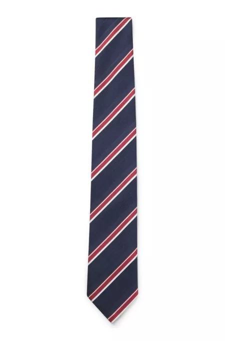 Silk-blend tie with diagonal stripe