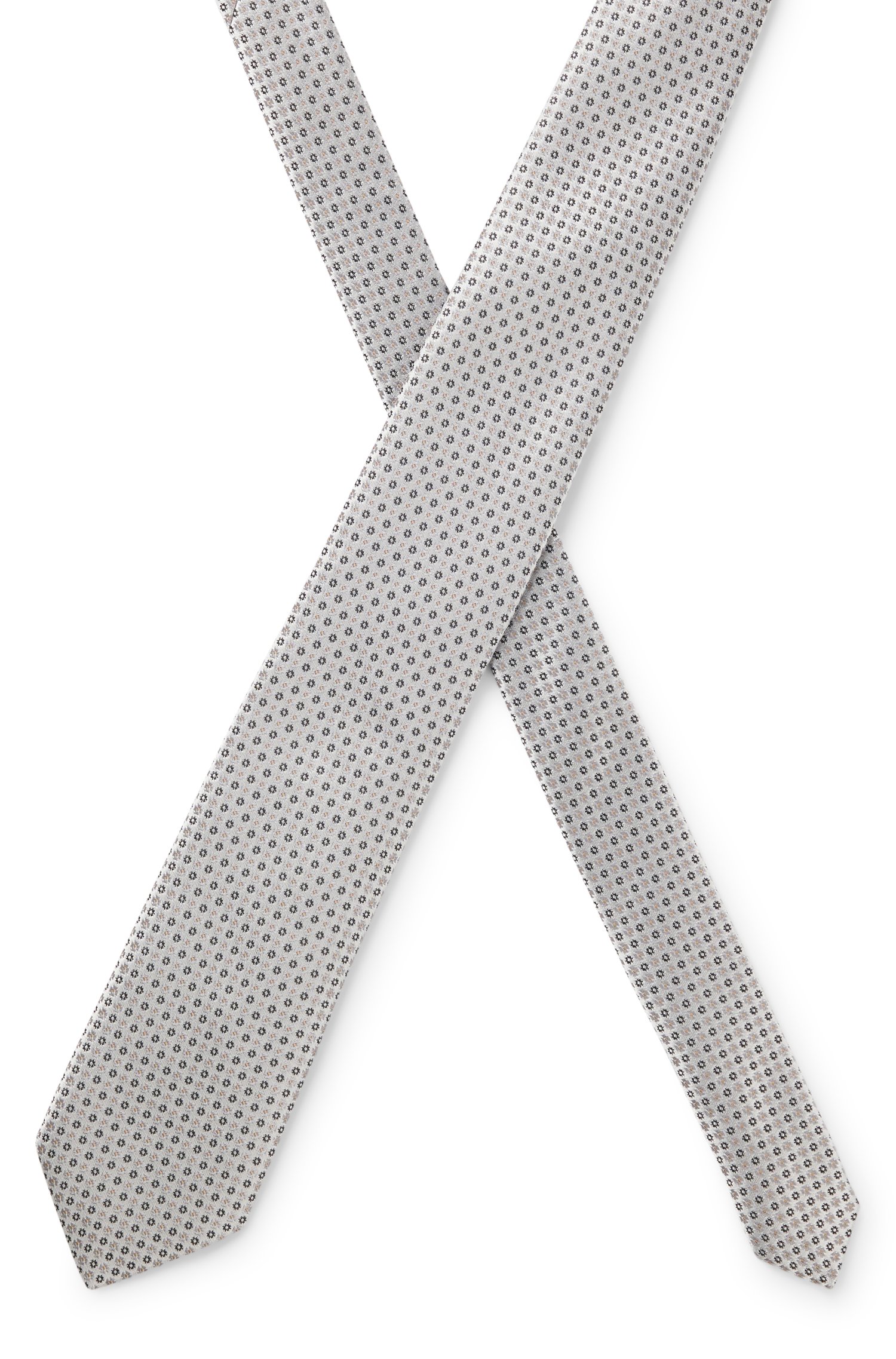 Boss Silk-blend tie with micro pattern slipsar herr – bild 3