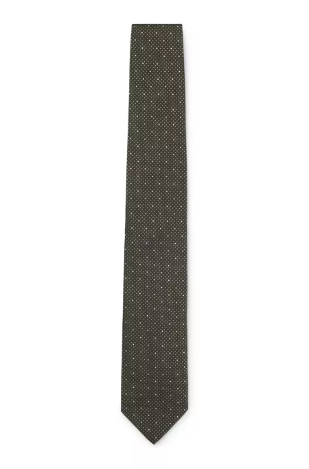 Silk-blend tie with micro pattern