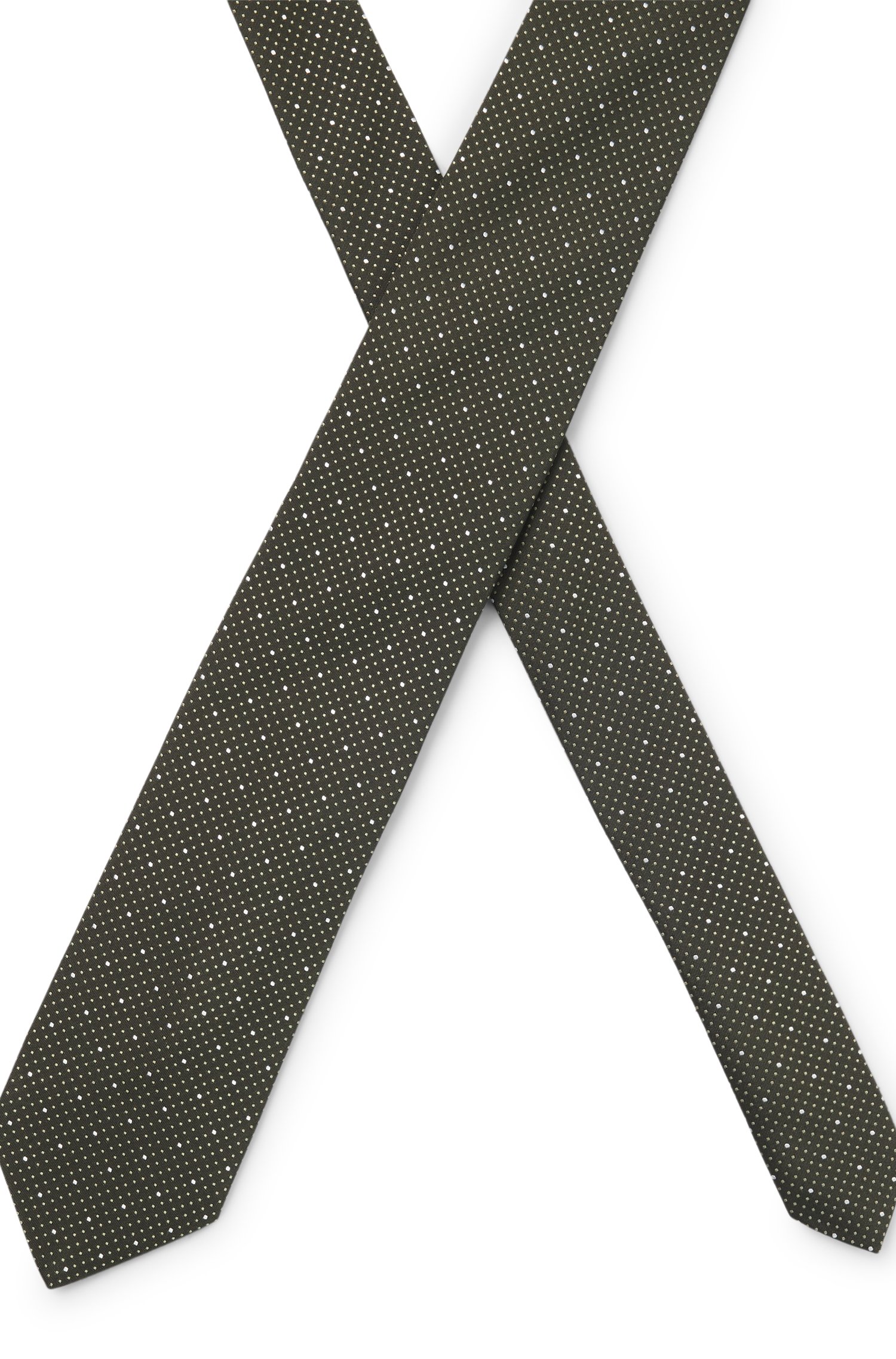 Boss Silk-blend tie with micro pattern slipsar herr – bild 3